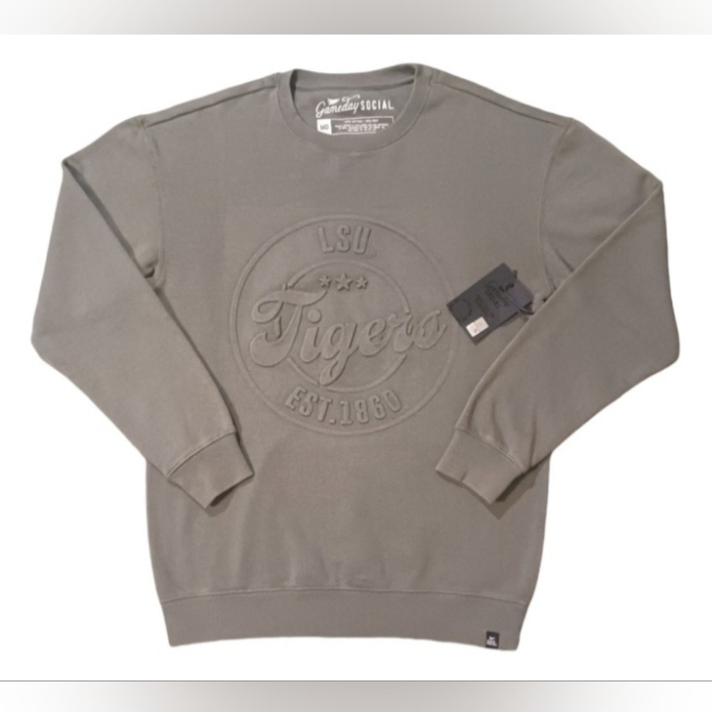 LSU Tigers Gameday Social Apparel Crewneck Sweatshirt (M)